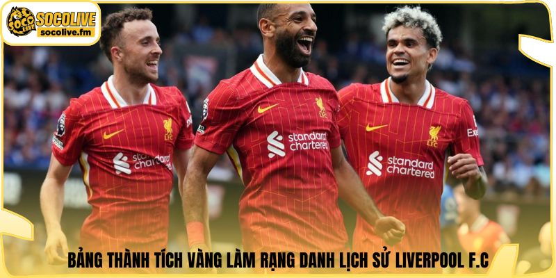 Bảng thành tích vàng làm rạng danh lịch sử Liverpool F.C.